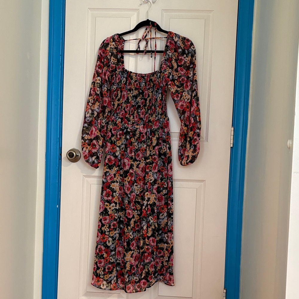 Lucy Paris Multicolor Floral Long Sleeve Dress